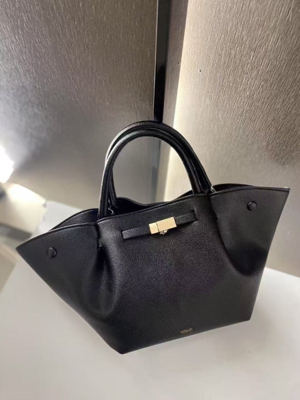 Black Demellier Midi New York Leather Tote